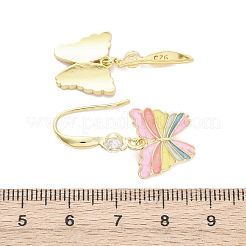 Pendientes colgantes de circonita cúbica transparente micro pavé de latón&nbsp;EJEW-F362-16G