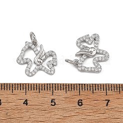 Shegrace Messing-Anhänger mit Mikropavé-Fassung aus klaren Zirkonia&nbsp;XGRQ4S052-749P
