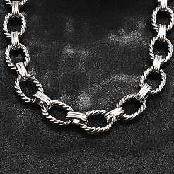 Collane a catena ovale intrecciata in acciaio inossidabile 304&nbsp;NJEW-R023-13P