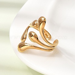 Anelli aperti con polsino in acciaio inossidabile 304 per donna&nbsp;RJEW-L342-09G