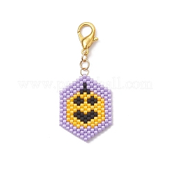 5 colgante decorativo con cuentas de vidrio para Halloween.&nbsp;HJEW-MZ00343