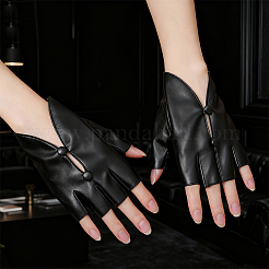 Fingerlose Handschuhe aus PU-Leder&nbsp;AJEW-WH20096-57A