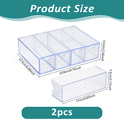 2 Stück 4 Fächer transparente Acryl-Aufbewahrungsschublade für Minifiguren&nbsp;ODIS-WH0079-057