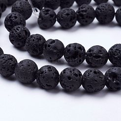 Brins de perles de pierre de lave naturelle&nbsp;G-F436-8mm