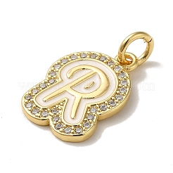 Pendentifs avec zircon cubiques à micro-pavés en laiton&nbsp;KK-K354-02G-R
