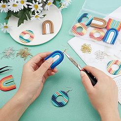 Kits de diy para hacer un par de pendientes colgantes de arcilla polimérica&nbsp;DIY-FH0002-19