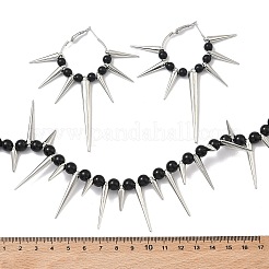 Set aus Halskette und Ohrringen im Punk-Stil mit Nieten aus einer Legierung&nbsp;SJEW-C008-02P