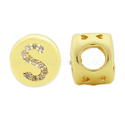 Perle di zirconi cubici trasparenti in micro pavè di ottone&nbsp;KK-T030-LA843-SX3