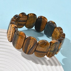 Stretch-Armbänder aus natürlichen Tigerauge-Perlen für Frauen und Männer&nbsp;BJEW-I323-02E