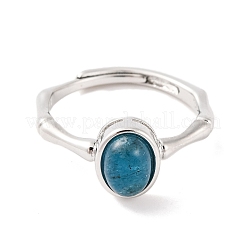 Anillos ajustables ovalados de apatita natural&nbsp;RJEW-Q817-04P-05