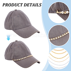 10 pz 10 stili catene in alluminio e set di catene per cappellini da baseball in plastica ABS con perle finte&nbsp;AJEW-UN00033
