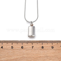 Collar con colgante rectangular de acero inoxidable 304 con cadena de serpiente para mujeres y hombres.&nbsp;EJEW-Z044-02P