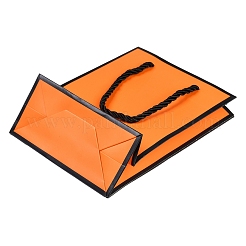 Sacs en papier rectangulaires avec poignées en corde torsadée&nbsp;CARB-L011-01B-02