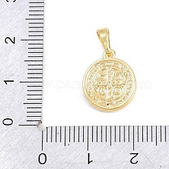 Religiöse Messinganhänger mit Mikropavé-Fassung aus klaren Zirkonia&nbsp;KK-H273-45G-04