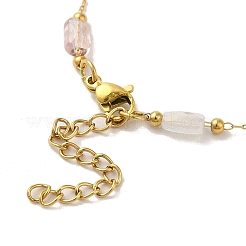 304 Edelstahl mit Glasketten&nbsp;LS-NJEW-B077-09G