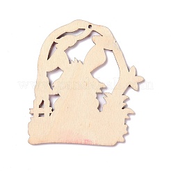 Gros pendentifs en bois de pâques&nbsp;WOOD-I007-01A