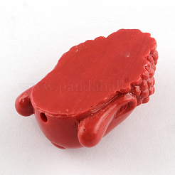 Perline di corallo tinto Buddha head sintetico&nbsp;CORA-R011-17D