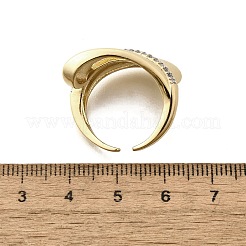 Mikropavé-Manschettenringe aus klarem Zirkonia aus Messing für Damen&nbsp;RJEW-G347-04G
