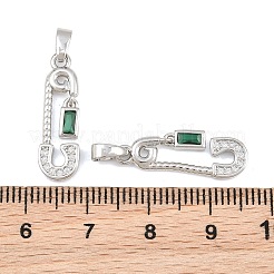 Pendentifs en laiton zircon cubique micro pavé vert&nbsp;CU-CBA9AB3-09P