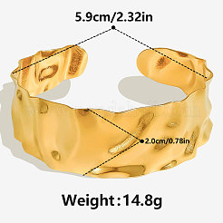 Bracelets manchettes martelés en acier inoxydable 304 pour femmes&nbsp;UI8260-2