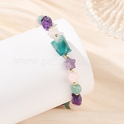 Braccialetti da donna con perline rotonde di quarzo rosa naturale&nbsp;BJEW-JB14510