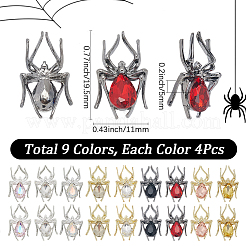 36 pz 9 colori cabochon in strass in lega&nbsp;FIND-SP0004-45