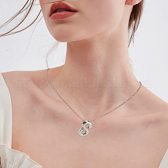 1 chaîne en laiton avec pendentifs en alliage de lettres&nbsp;NJEW-LP0001-41S-P