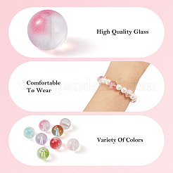 120pcs 8 Farben transparente Glasperlen&nbsp;GLAA-CW0001-05