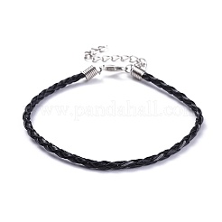 Imitación trenzada fabricación de pulseras de cuero de moda&nbsp;BJEW-S076-002