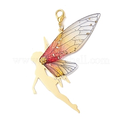 3 pz 3 colori resina e decorazioni pendenti angelo in ottone&nbsp;HJEW-JM02838