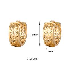 Echte 18k vergoldete hohle Creolen aus Messing&nbsp;EJEW-EE0002-003