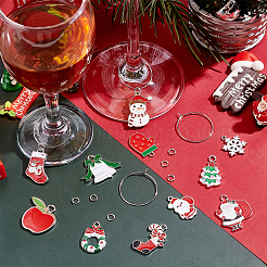 Bausätze zum Selbermachen von Weinglasanhängern für Weihnachten&nbsp;DIY-SC0018-89