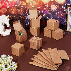 Boîtes à bijoux en papier kraft pliantes carrées&nbsp;CON-WH0089-47B