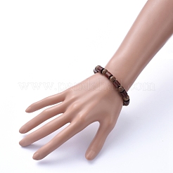 Bracelets extensibles en perles de bois naturel&nbsp;BJEW-JB05222