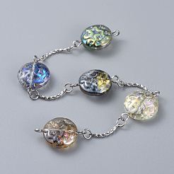 Chaînes de perles de verre électroplaqué à la main&nbsp;AJEW-JB00494
