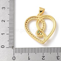 Pendentifs avec zircon cubiques à micro-pavés en laiton&nbsp;KK-P292-19G-02