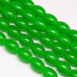 Nachahmung Jade Glas Reis Perlenstränge&nbsp;GLAA-A022B-14x18mm-M