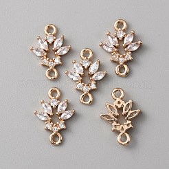Ciondoli connettore in ottone cristallo strass&nbsp;LS-KK-WH0044-97