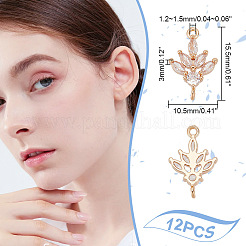 12 Stück Messing Pavé klar Zirkonia Verbinder Charms&nbsp;ZIRC-AR0001-24