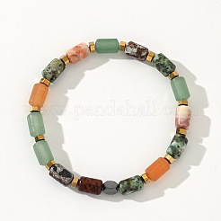 Säule aus natürlichem afrikanischen Türkis (Jaspis) & rotem Aventurin & Blumen-Amazonit & Lavasteinperlen&nbsp;WC4994