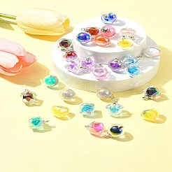 32 pièces 4 styles de pendentifs en résine de couleur ab&nbsp;RESI-FS0001-84
