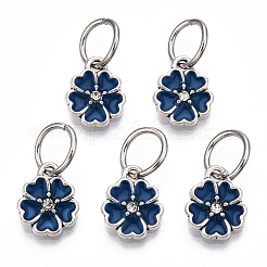 Emaille-Art-Blumen-Legierung Strass Anhänger / charms&nbsp;ENAM-S085-02