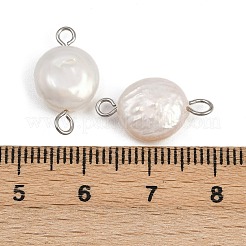 Natürliche Süßwasserperle Keshi Perle flache runde Anschluss Charms&nbsp;STAS-D378-19P