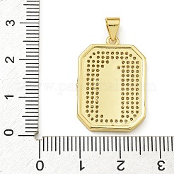 Tema vergine maria cremagliera placcatura ottone micro pavé zirconi cubici trasparenti pendenti&nbsp;KK-Z067-06G-03