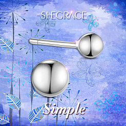 925 orecchini a bottone in argento sterling rodiato&nbsp;JE710A-02