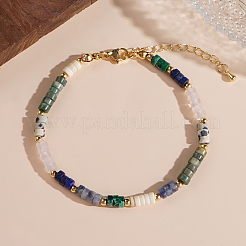 Heishi-Perlenarmbänder aus natürlichen und synthetischen Steinen mit Endketten aus Edelstahl 304 für Damen&nbsp;YZ9262