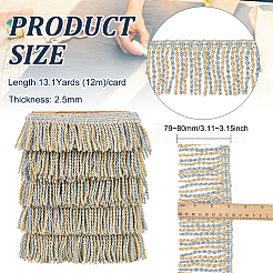 Zweifarbiger Fransenbesatz aus gedrehtem Seil aus Polyester&nbsp;DIY-WH0304-703E