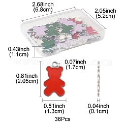 36pcs pendentifs en émail en alliage&nbsp;ENAM-FS0002-88P