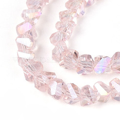 Chapelets de perles en verre transparent électrolytique&nbsp;X-GLAA-N021-4mm-10