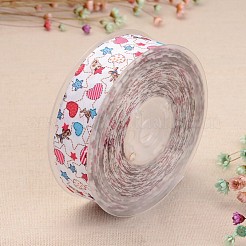 Herzen & Sterne gedruckten Polyester-Band für Geschenkverpackung und Festivaldekoration&nbsp;SRIB-M011-01A